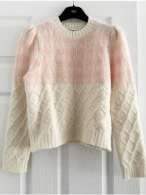 Bernadette "Leon" Pullover in Pink/Ivory, size Medium (fits size Small)